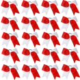 thumbnail image 1 of Hipcheer 20 lazos grandes rojos y blancos de 8.0 in para niñas, hechos a mano, cinta de grogrén, accesorios para el pelo para adolescentes y niñas, deportes de animadora de softbol (rojo/blanco (paque, 1 of 5