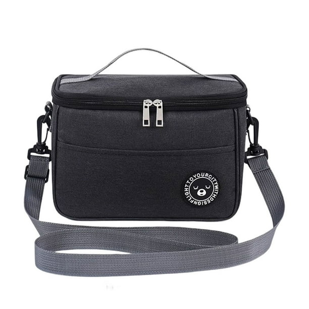 Inteprter Bolsa de almuerzo portátil, bolsas térmicas de papel de aluminio para alimentos, bolsa de mano multifunción para almacenamiento de Picnic Cocina y Comedor Negro M Inteprter HA067810-05
