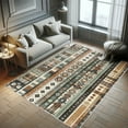 thumbnail image 5 of Ambesonne Southwestern Decorative Rug Carpet, Squares Boho Ethnic, 5' 1" X 7' 5", Redwood Dark Taupe, 5 of 5