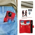thumbnail image 6 of ELEHOLD for iPhone 15 Wallet Case,Flip Leather Women Men Credit Card Cash Slot Zipper Kickstand Shockproof  Protective Case with Crossbody Wrist Strap for iPhone 15,Red, 6 of 9