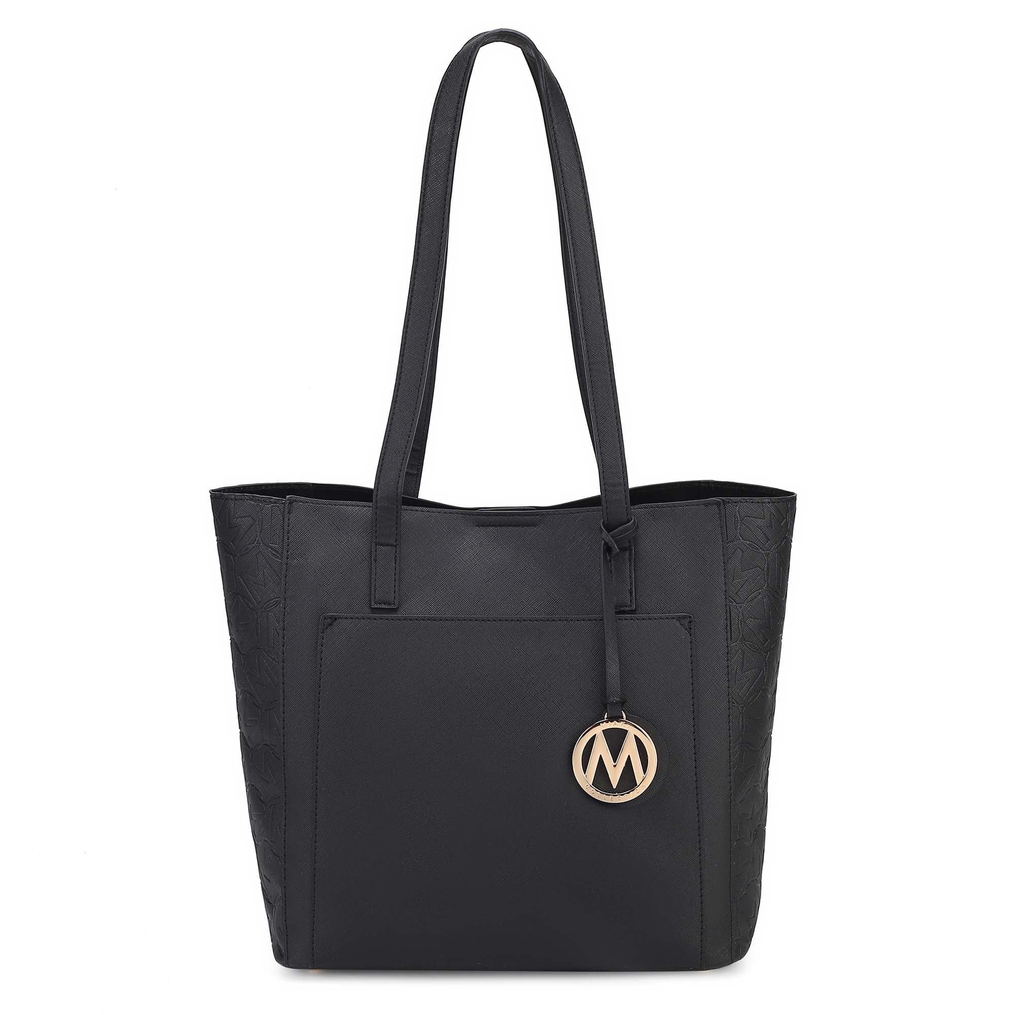 MKF Collection Lea Vegan Leather Women's Tote Bag, Fashionable Shoulder Purse Handbag by Mia K - Black