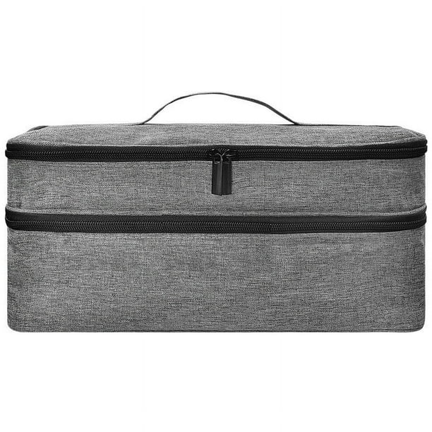 Bolsa de herramientas para secador de pelo con doble capa | Estuche portátil con amplio compartimento elástico | Soporte seguro para eje de repuesto | Estuche multiusos para accesorios de licuadora