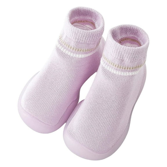 Linfrsh Baby Shoes Size 18-24 Months Boys First Walking Shoes Anti slip Socks Toddler Sneakers Baby Boy Crib Shoes Purple,15-18 Months