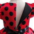 thumbnail image 6 of 8T Big Girls Wedding Princess Dress Party Dress Formal Prom Dress 9T Big Girls Short Bubble Sleeve Cute Polka-Dot Prints Patchwork Hemline Princess Dress Prom TuTu Dress Red, 6 of 7