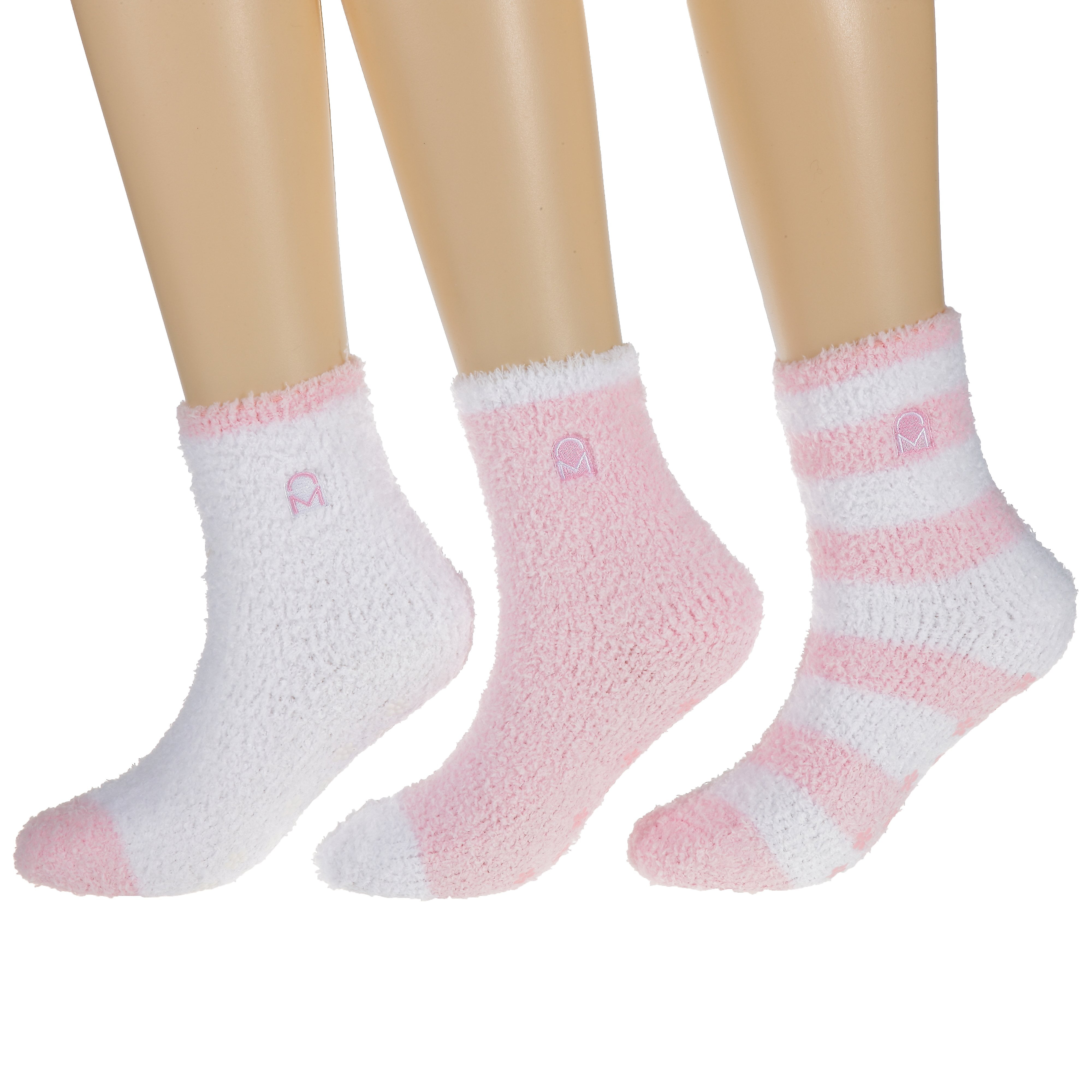 Noble Mount Womens Soft Anti-Skid Fuzzy Winter Crew Socks 3 Pairs