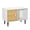 White 764, variant on Elevated Dog Bowls for Large Dogs, Raised Dog Feeder with Storage, Two Stainless Steel Bowls, Pet Feeding Station for Indoor Use, Brown