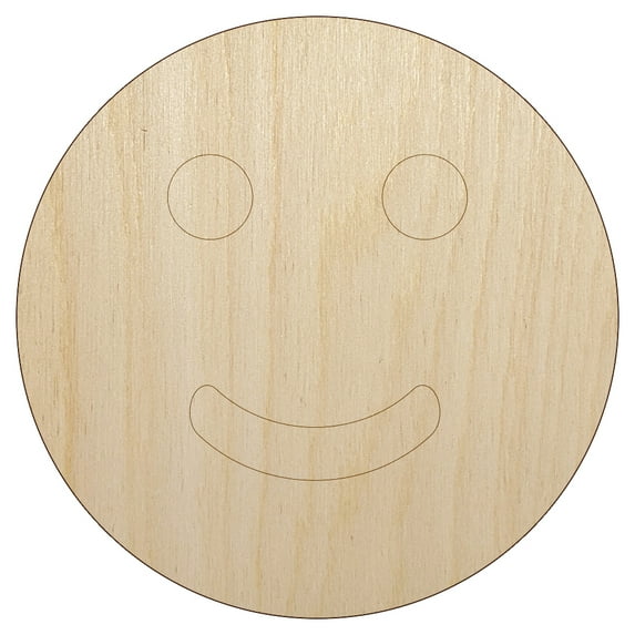 Happy Face Smile Good Job Wood Shape Unfinished Piece Cutout Craft DIY Projects - 6.25 Inch Size - 1/8 Inch Thick