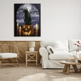 thumbnail image 2 of Stupell Industries Full Moon Halloween Night Spooky Black Cat Jack-o'-lantern, 36 x 48, Design by Grace Popp, 2 of 6
