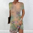 thumbnail image 2 of DTBPRQ Women's Casual Floral Beach Dress Summer T Shirt Dresses Short Sleeve Swing Dress with Pockets, 2 of 5