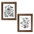 thumbnail image 1 of Gango Home Decor Contemporary Butterfly Bouquet I Linen BW I & Butterfly Bouquet II Linen BW II by Wild Apple Portfolio (Ready to Hang); Two 11x14in Gold Trim Framed Prints, 1 of 5