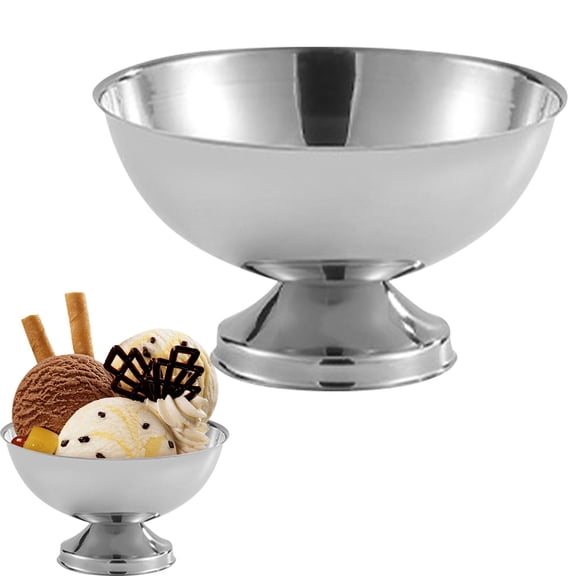 SomWiBe Gold Stainless Steel Ice Cream Cup 7.78 fl oz Coupe Cocktail Glass Metal Dessert Bowl for Sundae Pudding 1 Pack