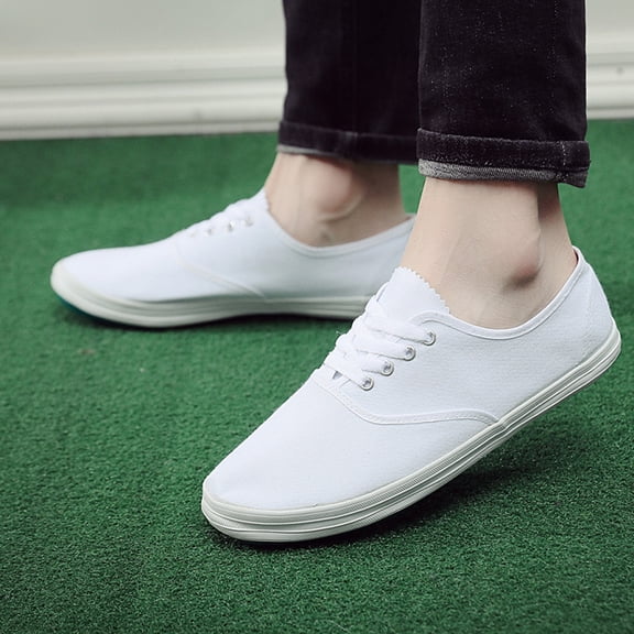 Joernso Women's Slip-On Sneakers Flat Tennis Shoes Lightweight Non-Slip White Sneakers for Work Daily Walking Traveling