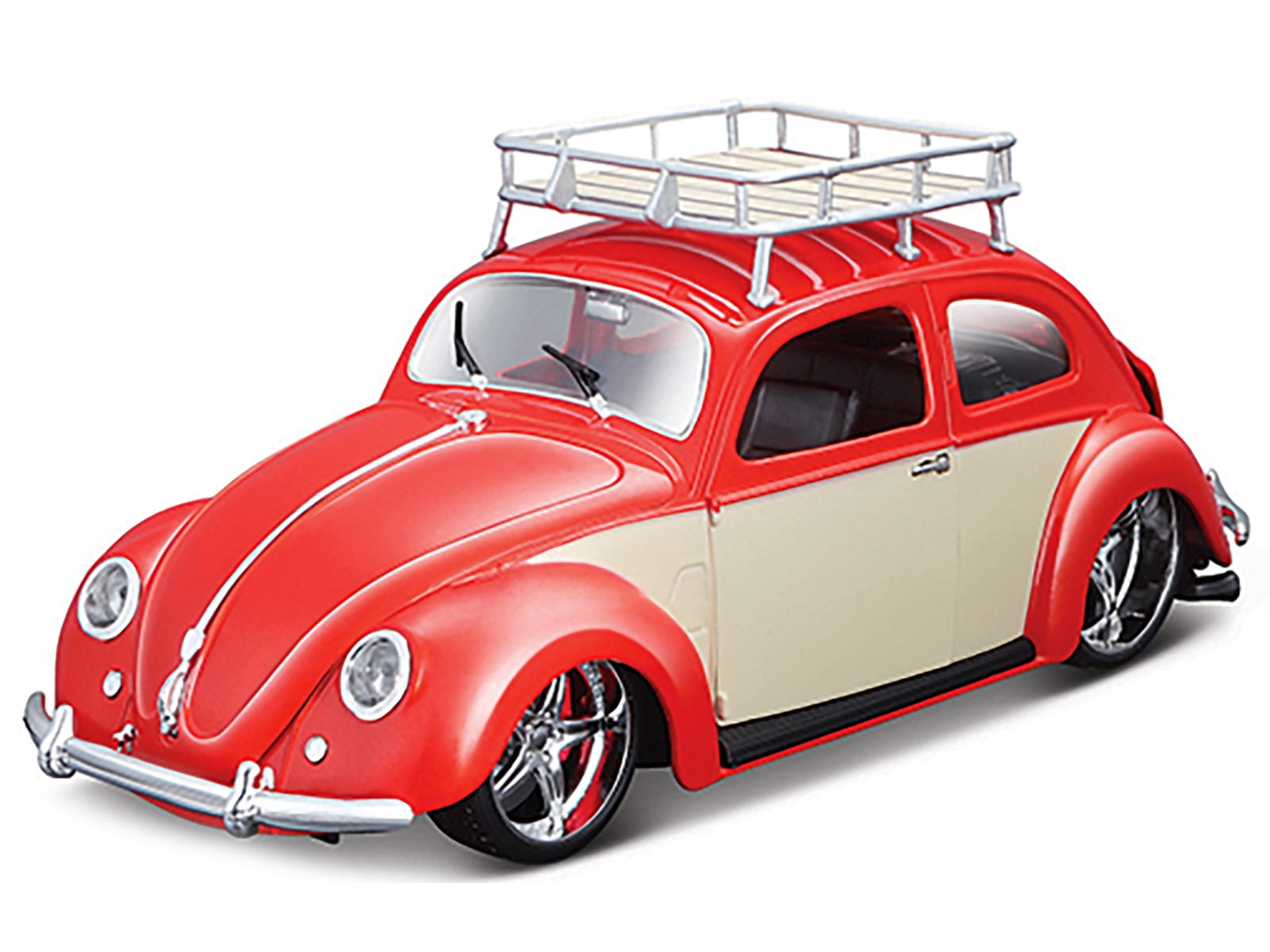 1951 Volkswagen Beetle with Roof Rack Orange Red 