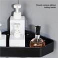 thumbnail image 4 of Triangular Commodity Shelf Hollowed Aircraft Aluminum Punch-Free with Hooks Hanging Storage Rack Bracket for Kitchen Bathroom Wall Corner, 4 of 9