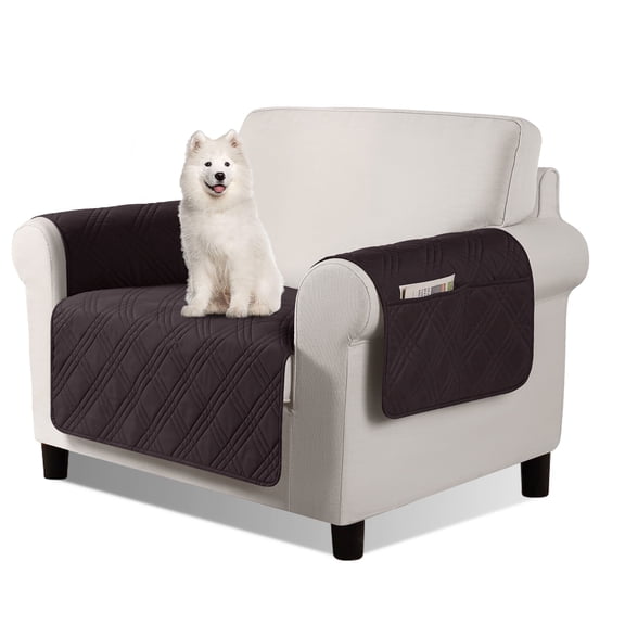 TAOCOCO Waterproof Sofa Cover Non Slip Chair Seat Covers for 1 2 3 Seater Couch Machine Washable Sofa Slipcover with Side Pockets Leakproof Furniture Protector for Dogs Kids Pets, Chocolate