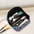 thumbnail image 2 of FORMRS Makeup Bag Travel Cosmetic Organizer for Women Fold Flat Zipper Pouch with Handle, Pink Jellyfish, 2 of 8