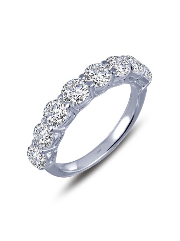 Classic Sterling Silver Platinum Plated Lassire Simulated Diamond Ring (2 CTTW)