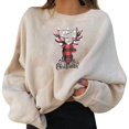 thumbnail image 2 of Sweatshirts for Women Christmas Holiday Pullovers Fun Graphiprint Crew Neck Long Sleeve Cool Hoodies Top, 2 of 6