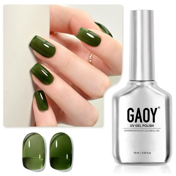 Esmalte de uñas GAOY Jelly Gel 16 ml, color verde translúcido