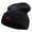 Black, variant on Chinese Snake Character Embroidered 12 Inch Long Knitted Beanie - Black OSFM