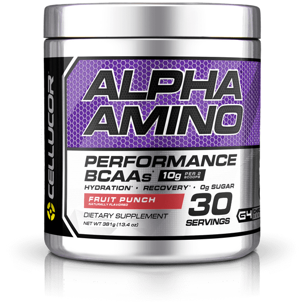 Cellucor Alpha Amino Powder + Fruit Punch + EAA & BCAA + Electrolytes