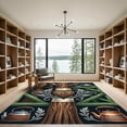 thumbnail image 2 of ODIKA 2'x3' Machine Washable Non-Slip Area Rug, Rustic Dark Green High Traffic Rug, Green, 1174633, 2 of 7