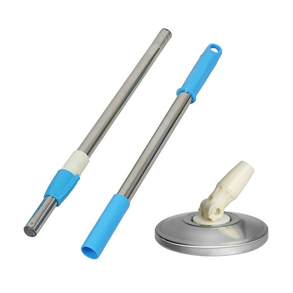 Spin Mop Replacement Handle, fenze 49-inch 360 Degree Rotating Telescopic Spin Mop Pole Handle and Stainless Steel Mop Disc for Household Floor Cleaning Accessories, Blue