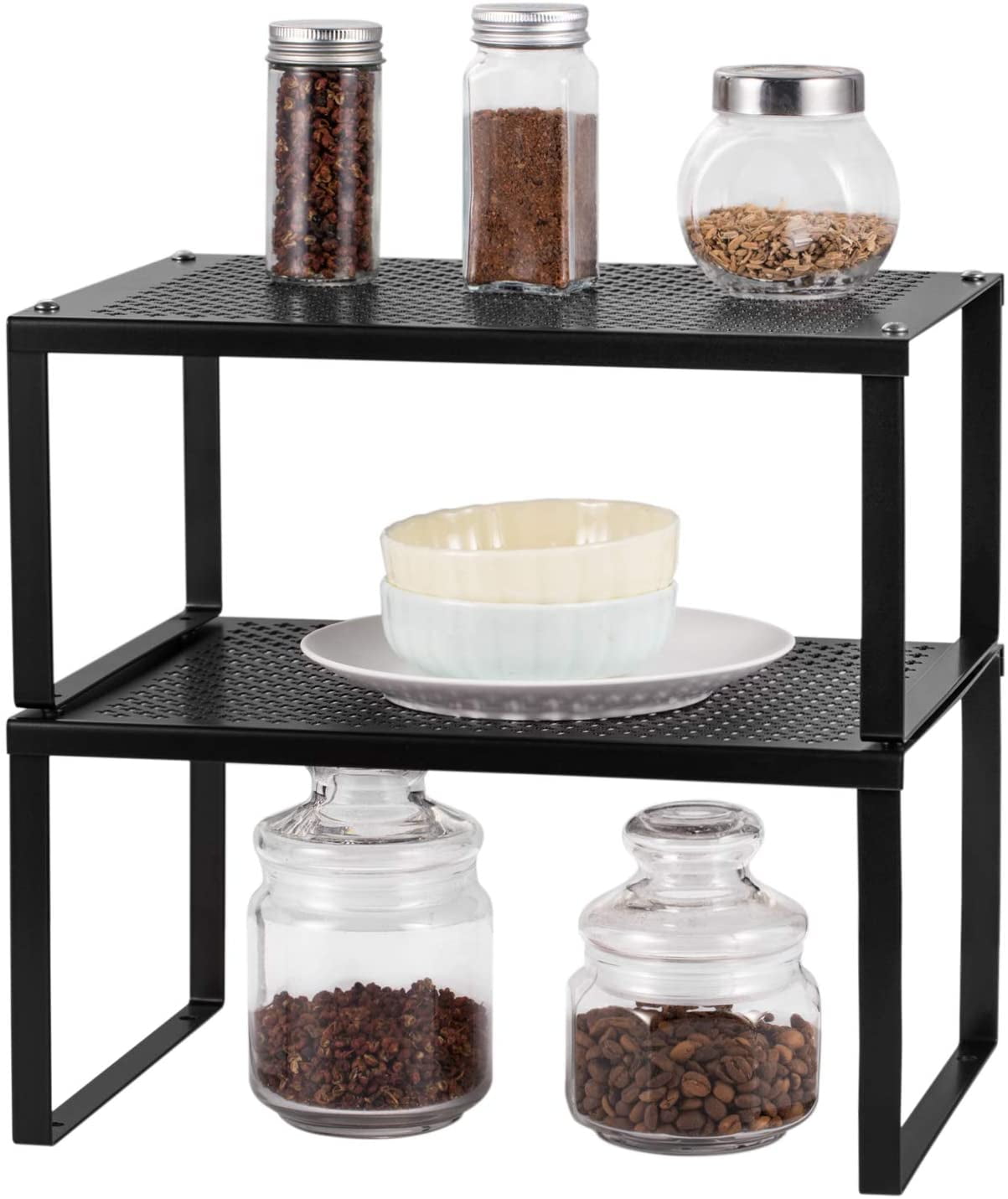 2 Pack Kitchen Expandable and Stackable Counter Shelf