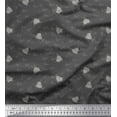 thumbnail image 1 of Soimoi Gray Cotton Duck Fabric Heart & Love Text Printed Fabric 1 Yard 42 Inch Wide, 1 of 3