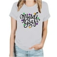 thumbnail image 2 of Aloohaidyvio Mardi Gras Tops for Women,Womens Mardi Gras Shirts Crewneck Printed Short Sleeve Loose T-shirt,Clearance Sale Clothing, 2 of 4