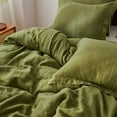 thumbnail image 6 of Simple&Opulence 100% Belgian Linen Pillow Shams -Set of 2, Queen Size - Basic Style Breathable Pure Linen Suitable for Home - Soft Durable Envelope Closure Pillowcases (20''x 26'', Olive Green), 6 of 6