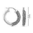 thumbnail image 6 of LeCalla 925 Sterling Silver Jewelry Light-Weight Antique Round Click-Top Hoop Earrings for Women and Teen 25MM, 6 of 9