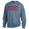 thumbnail image 2 of Men's ComfortWash Blue MSU Denver Roadrunners Garment Dyed Fleece Crewneck Pullover Sweatshirt, 2 of 3