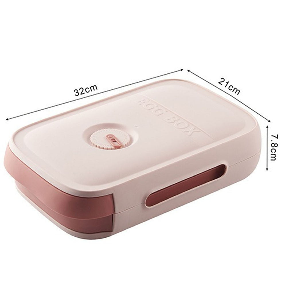 Pink Stackable Egg Storage Organizer Drawer Type Refrigerator Container for 18-20 Eggs PP Plastic Food Storage Box Kitchen Organization