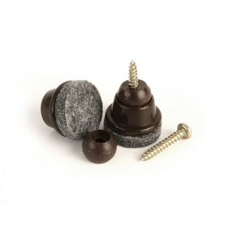 GorillaFelt Swivel Glide Felt Floor Protectors (16 Pack) Screw On Felt Furniture Pads for Angled 