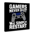 thumbnail image 2 of Stupell Industries Contemporary Gamers Never Quit Phrase Canvas Art, 17 x 17, by Kim Allen, 2 of 7
