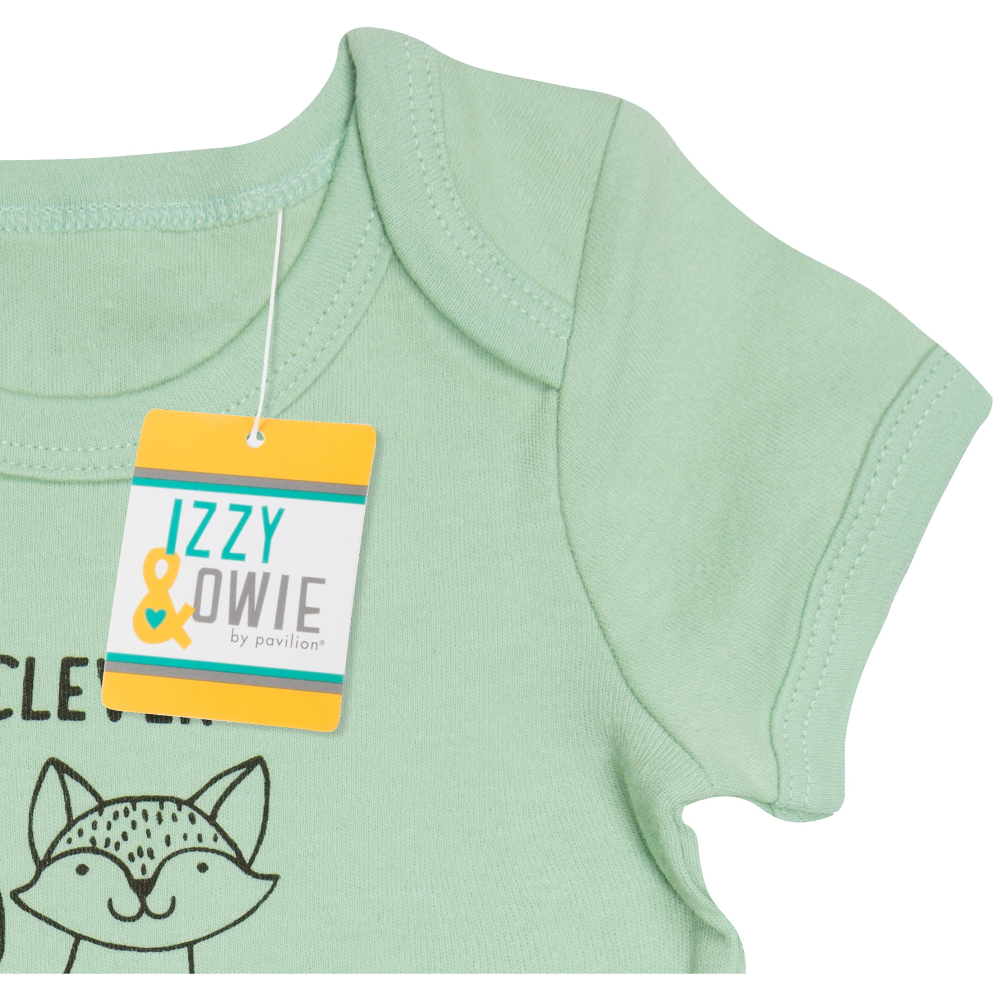 Pavilion Gift Company - Fox - 12-24 Months Green Onesie