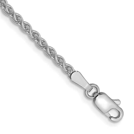 Primal Gold 14 Karat White Gold 2.1mm Spiga Chain Anklet