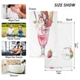 thumbnail image 6 of Yayeee 2 Pack Hand Towels for Bathroom 100% Cotton 16" x 28" Soft Absorbent Kitchen Towel, Strawberry Ice Cream Pattern, 6 of 7