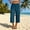 Blue plus size capri pants with pockets a1, variant on Cagogo Women Plus Size Wide Leg Capri Pants Elastic Waist with Pockets Casual Beach Vacation Trousers Cropped Palazzo Summer Travel Lounge Pants, Beige M