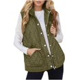 thumbnail image 2 of Women's Stand Collar Sleeveless Vest, Quilted Zip Up Vest, Lightweight Puffer Vest, Warm Winter Vest Top, Casual Outerwear Vest, Pocket Detail Sleeveless Jacket Camouflage, 2 of 9