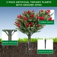 thumbnail image 3 of Ataucjin 19.6" Artificial Topiary Trees Set of 2, Topiary Trees with Metal Ground Spike for Winter and Fall,Christmas Topiary Tree with Red Fruits Outdoor Front Porch Garden, 3 of 7