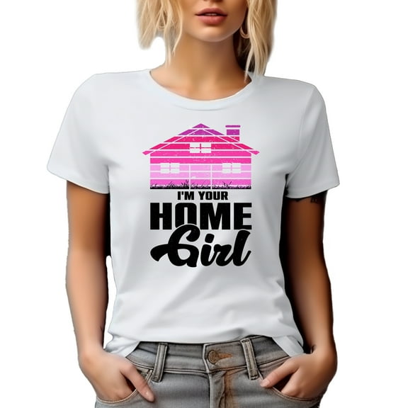 Homebody Girls Quote, I'm Your Home Girl, White T-Shirt, Small