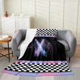 thumbnail image 1 of Erosebridal Teens Sports Sherpa Blanket, Lightsaber Fuzzy Blanket Throw, Racing Checkered Decor, 1 of 7