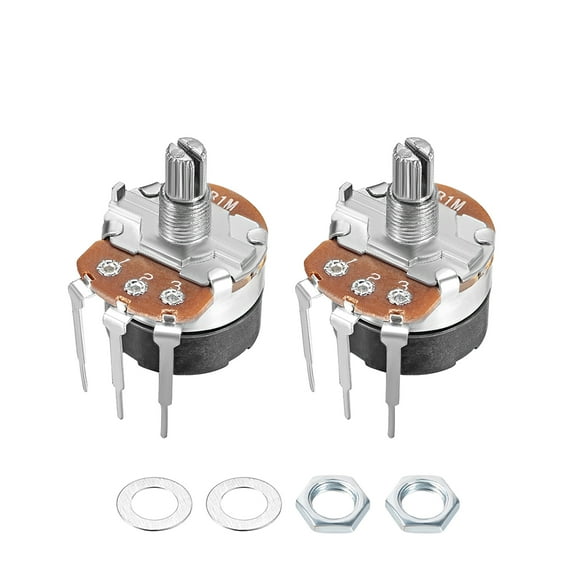 Uxcell WH138 1M Ohm Variable Resistors Single Rotary Carbon Film Potentiometer 2pack