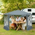 thumbnail image 2 of GVN Backyard Garden Canopy, Camping Canopy Screen Tent,12' x 12' Outdoor Pop-Up Camping Canopy, 2 of 11