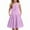 Purple, variant on KAUOD Girls Sleeveless Summer Dress Buttons Crew Neck Pleated Knee Length Dresses Solid Smocked Skirts with Pocks for Kids