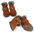 thumbnail image 3 of 4 Pieces of Warm and Snow Waterproof Pet Shoes in Winter, Suitable for Small and Medium-sized Dogs and Cats in Rainy and Snowy Days, Super Warm Leather Waterproof Pet Shoes, 3 of 6