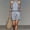 Blue, variant on Women's Striped Ruffle Halter Sleeveless Tank Top Drawstring Pocket Shorts 2 Piece Outfit, Summer Beach Casual Matching Set Blue XL(XL)