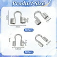 thumbnail image 4 of 200Pcs 304 Stainless Steel Wire Guardian Protectors 2 Size U Shape Wire Guard Loops Thread Protector for Necklaces Bracelets Beading Craft Making 0.7mm/1.6mm Hole, 4 of 5